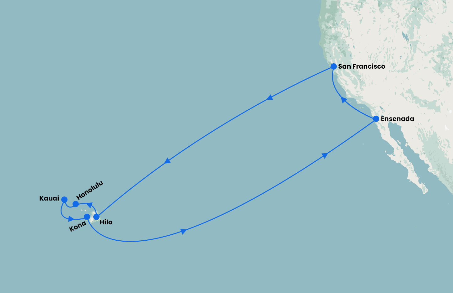 Las Vegas, San Francisco Hawaiin Explorer With Ruby Princess